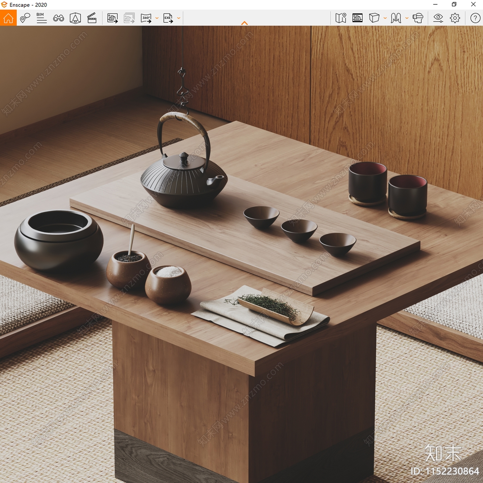 茶具摆件SU模型下载【ID:1152230864】