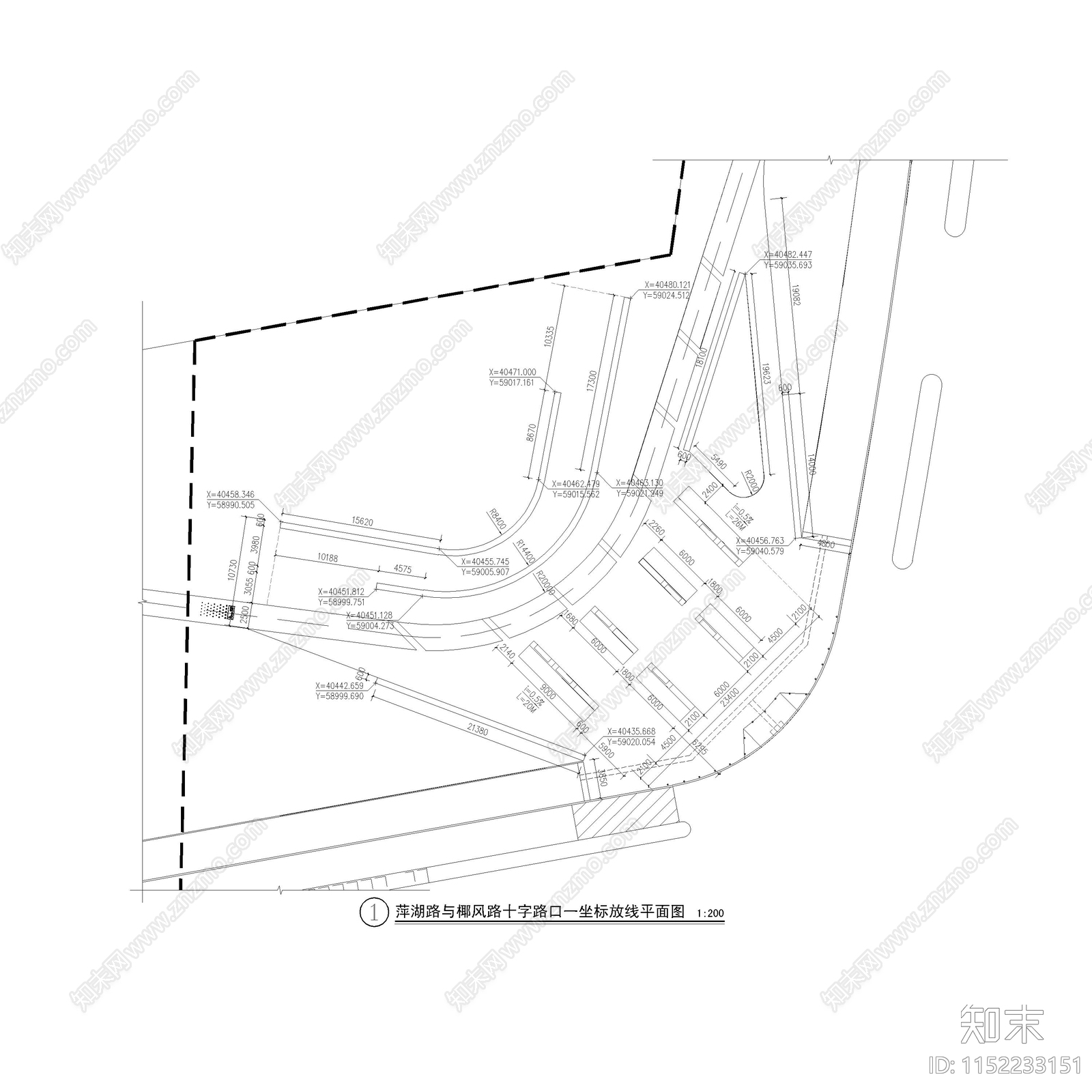 道路口袋公园景观平面图cad施工图下载【ID:1152233151】