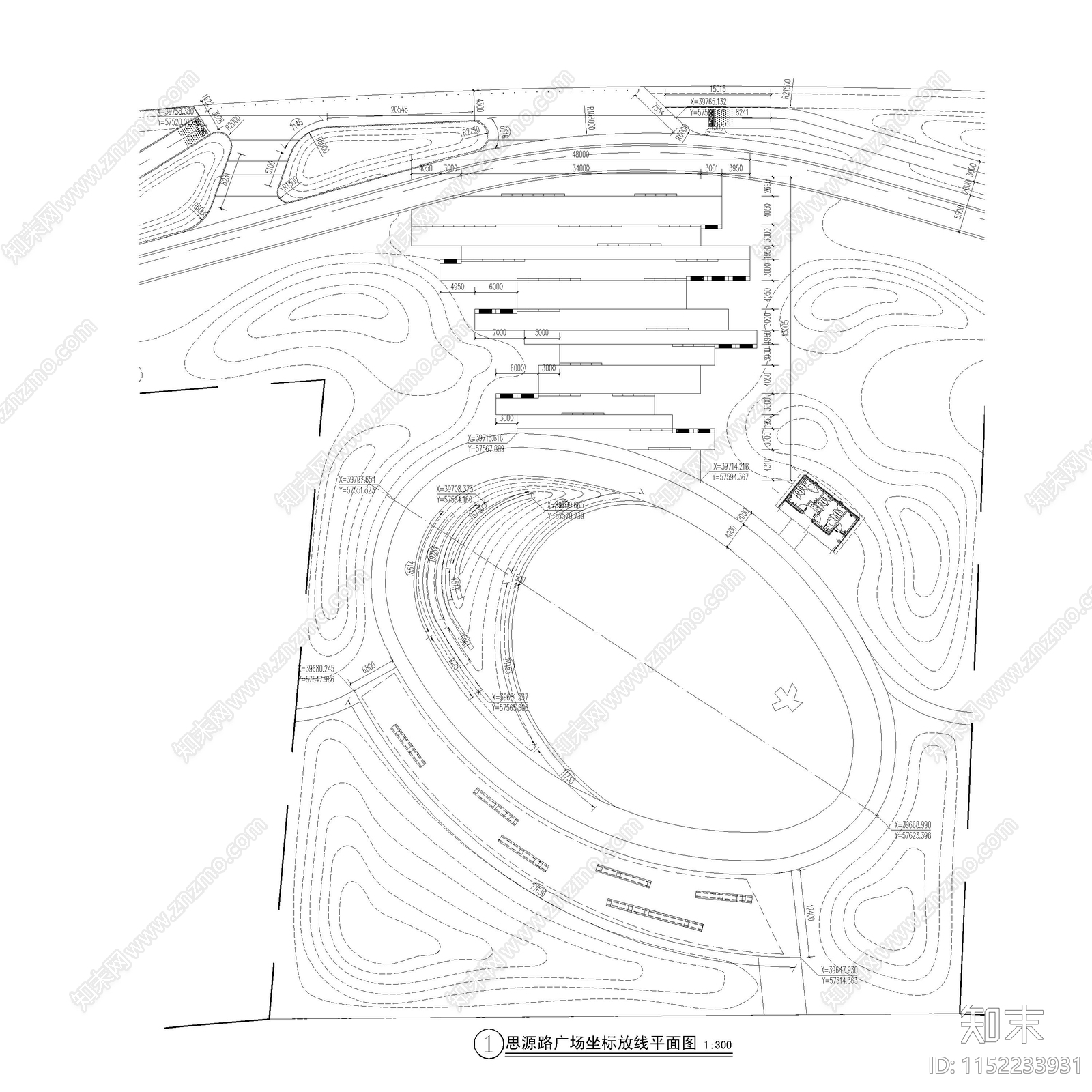 思源路口袋公园景观平面图cad施工图下载【ID:1152233931】