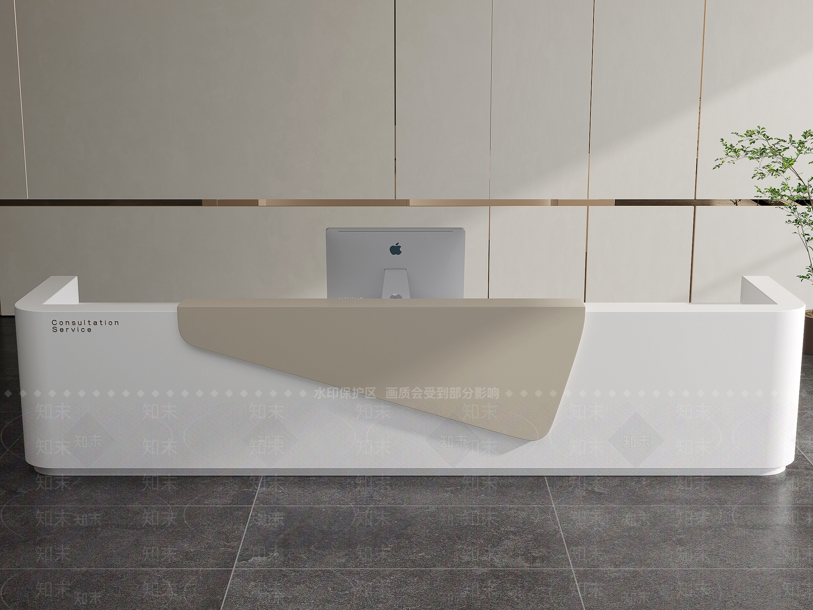 现代服务台SU模型下载【ID:1152236697】