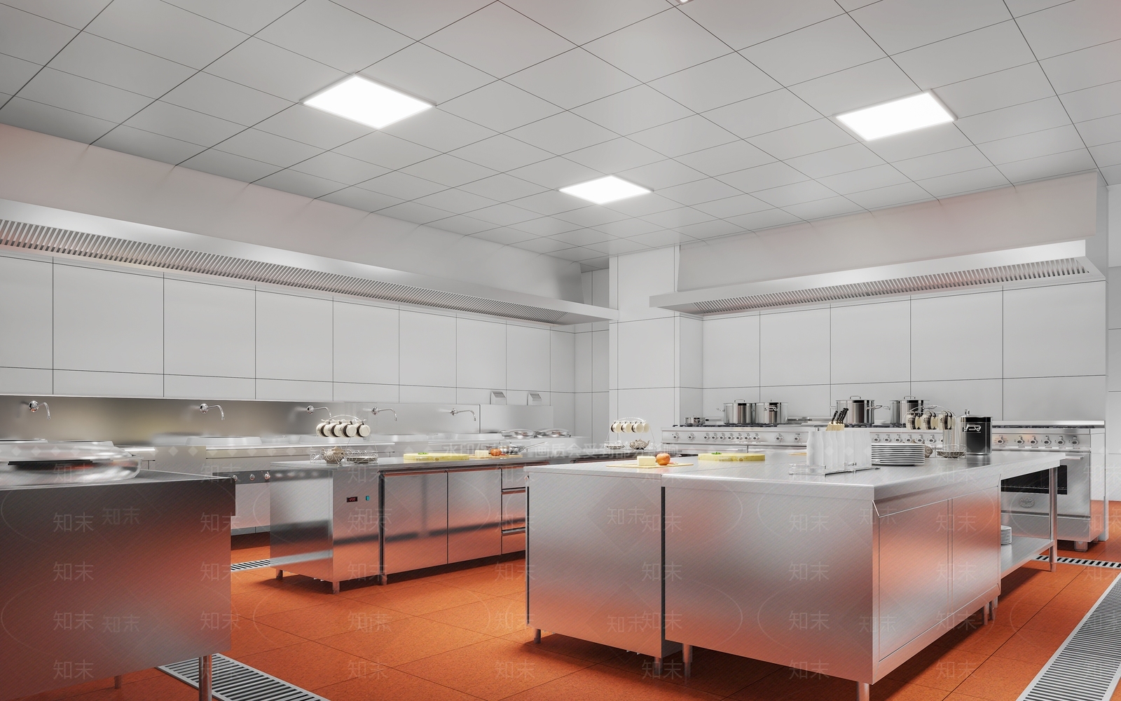 现代食堂后厨3D模型下载【ID:1152236945】