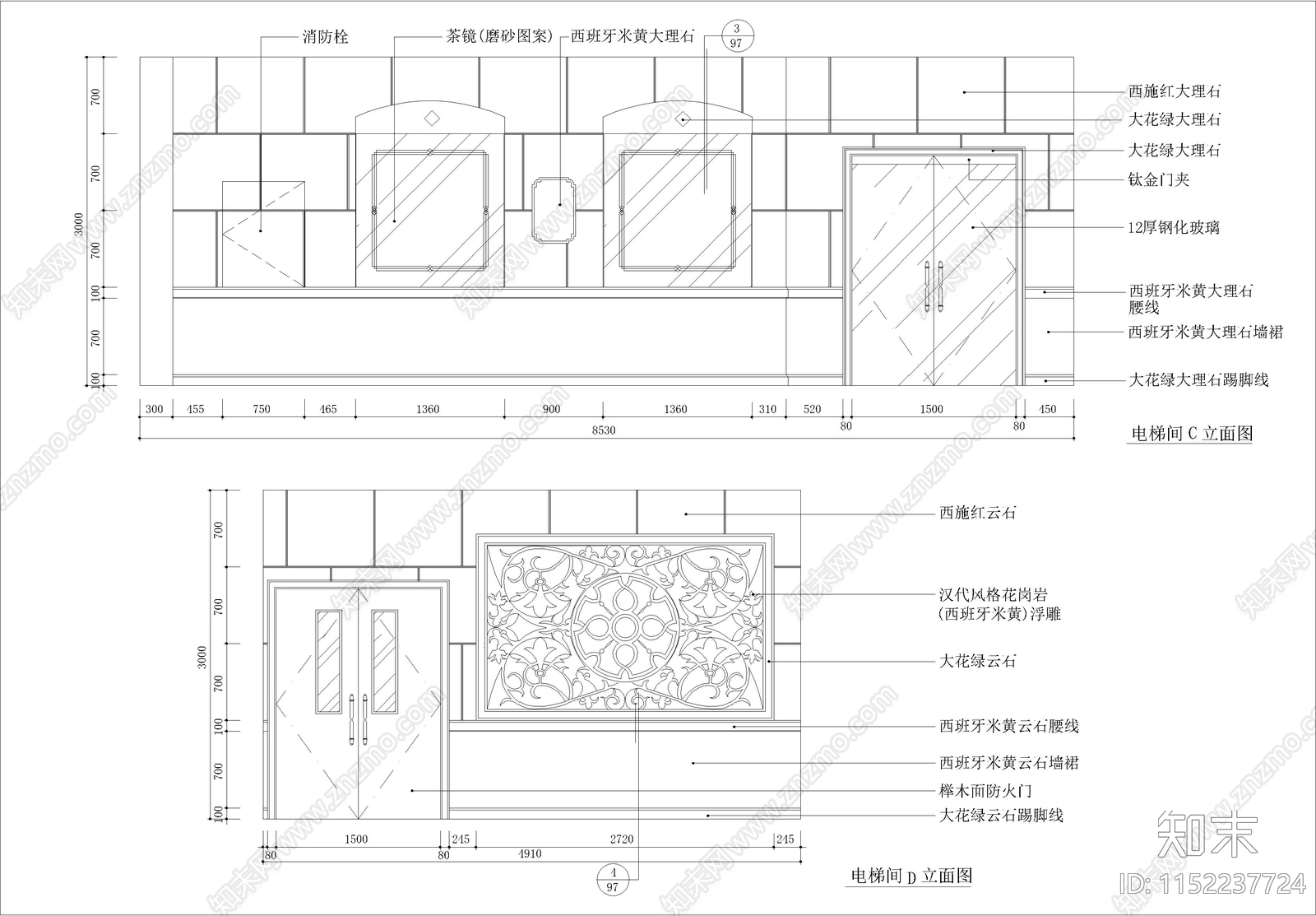 酒店公区室内cad施工图下载【ID:1152237724】