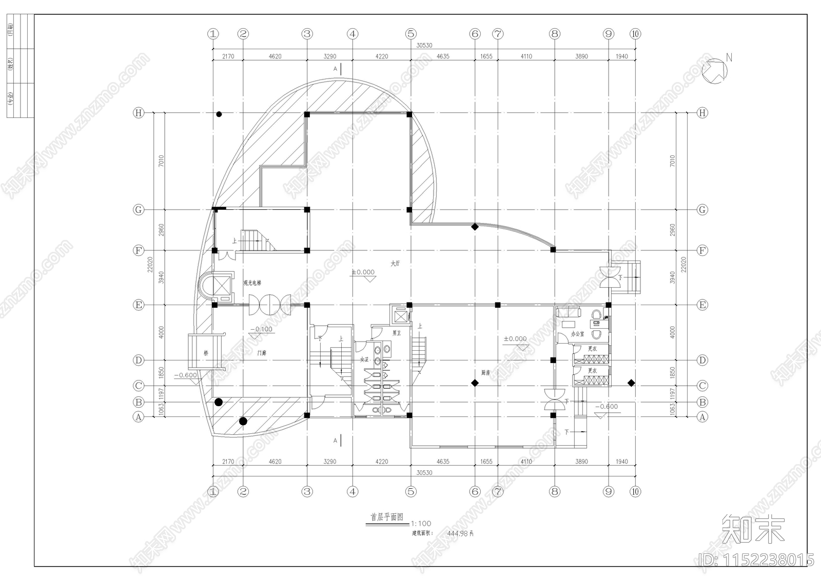 餐厅建筑图纸cad施工图下载【ID:1152238015】