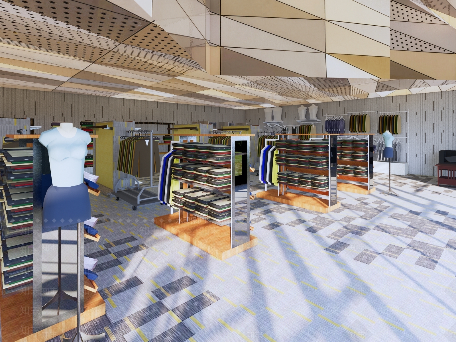 现代服装箱包店SU模型下载【ID:1152239372】