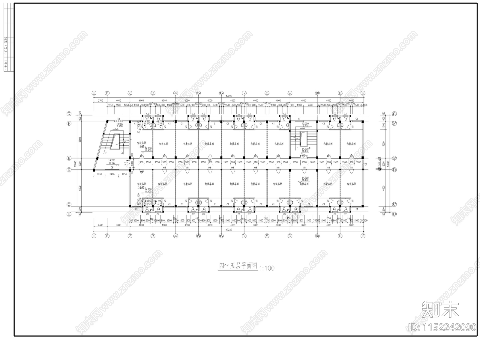 食堂建筑cad施工图下载【ID:1152242090】