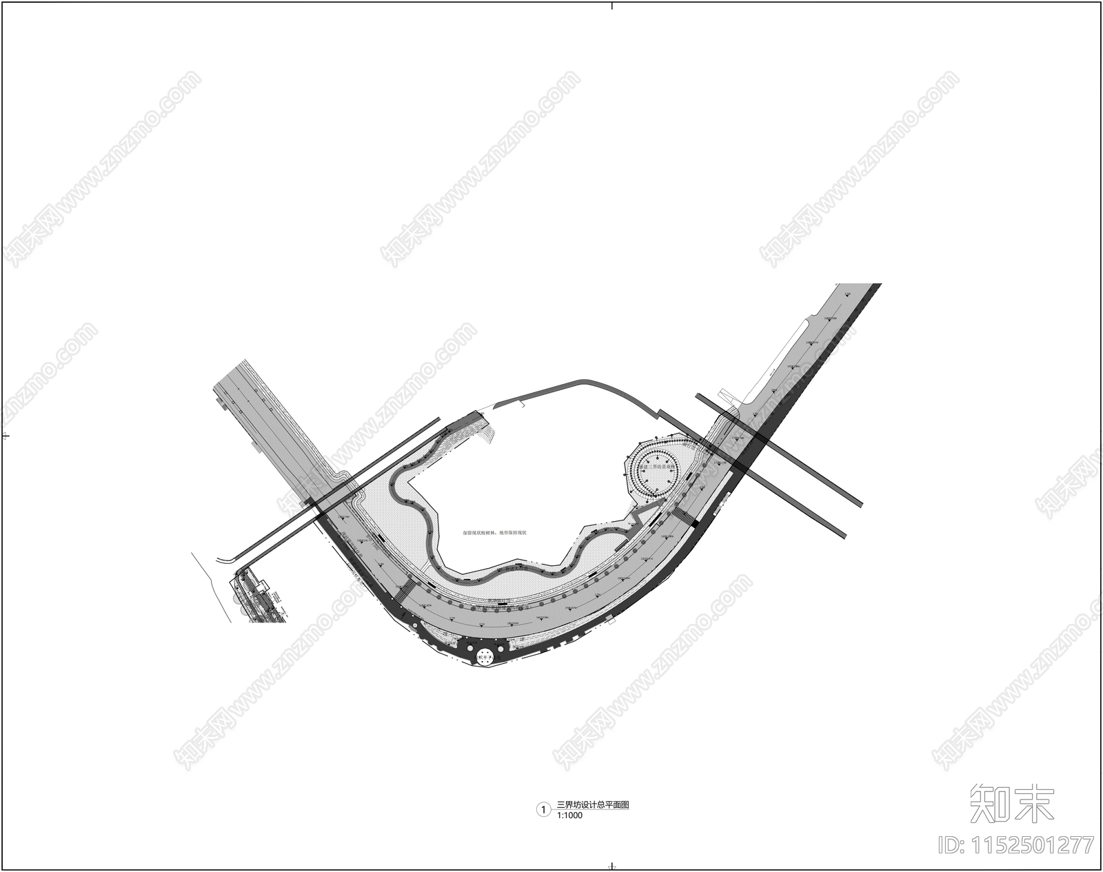 滨水休闲景观平面图cad施工图下载【ID:1152501277】