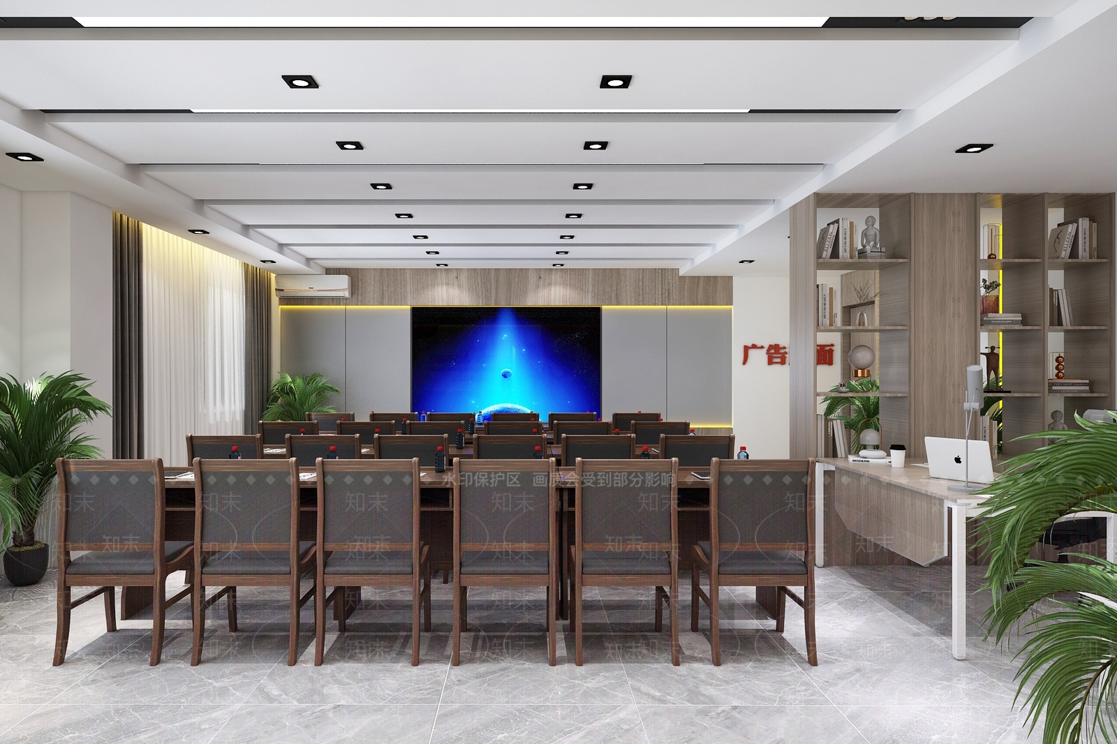 现代社区多功能会议室3D模型下载【ID:1152244438】