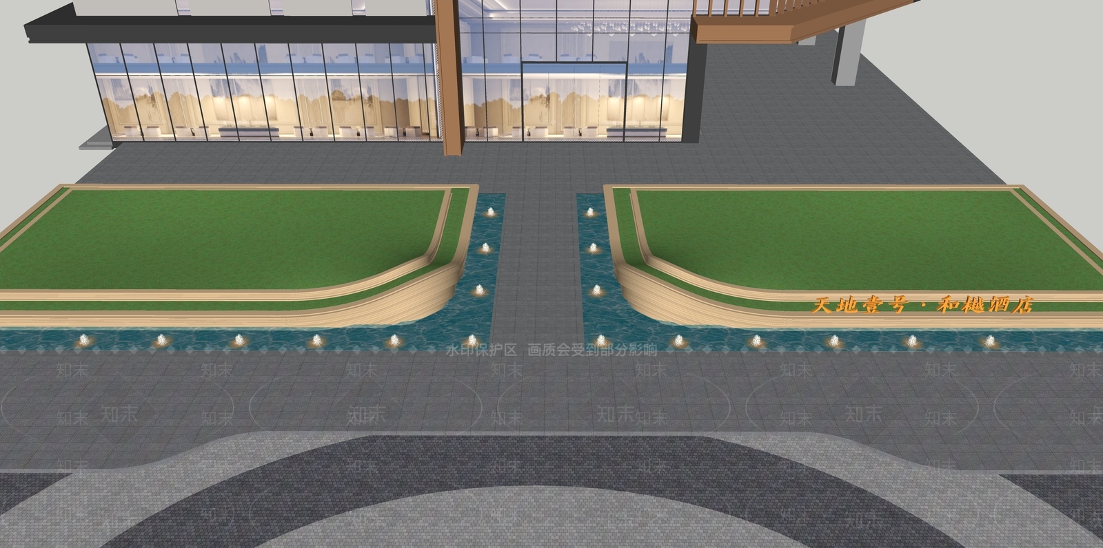 现代酒店入口3D模型下载【ID:1152246374】