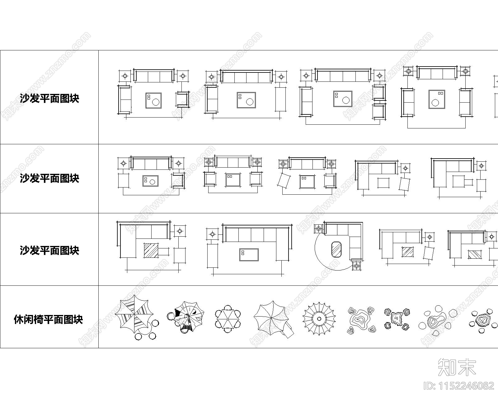 综合家具图库cad施工图下载【ID:1152246082】