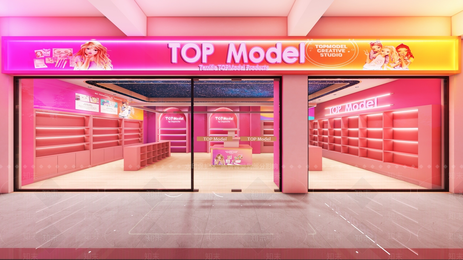 TOPModel现代美妆店SU模型下载【ID:1152249819】