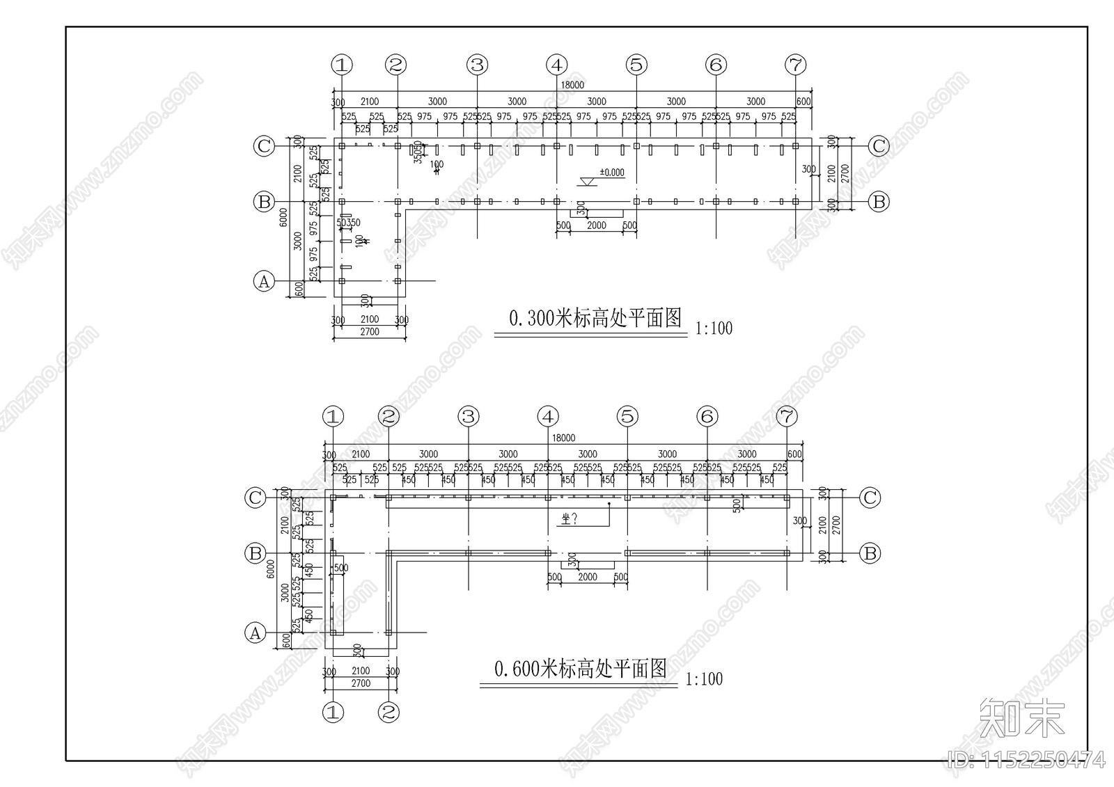 廊架详图cad施工图下载【ID:1152250474】