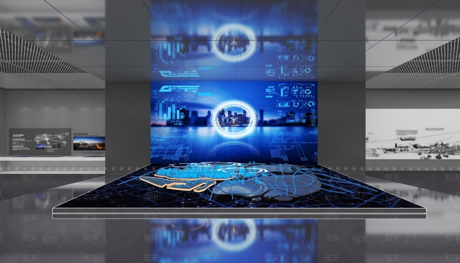 展厅数字沙盘3D模型下载【ID:1152250744】