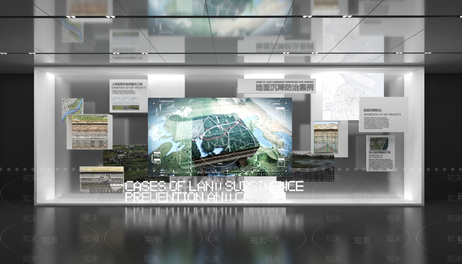 现代城市展厅展墙3D模型下载【ID:1152251451】