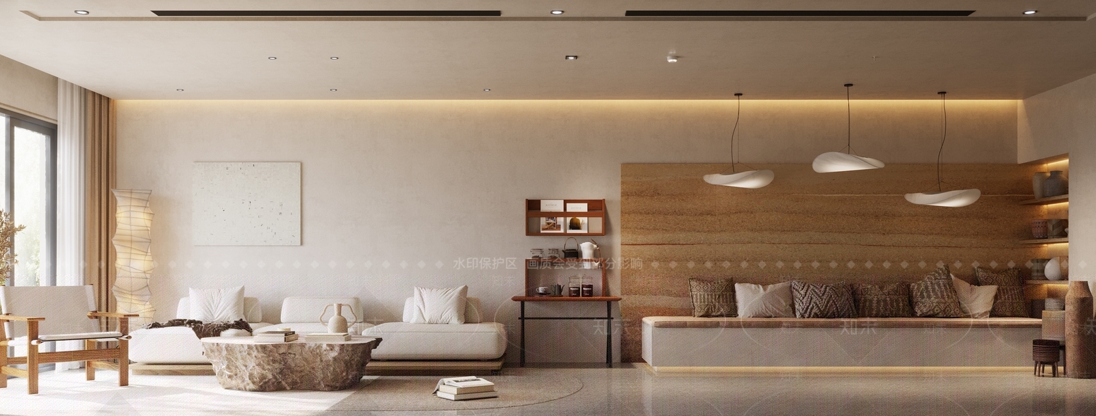 卡座沙发休息区3D模型下载【ID:1227512660】