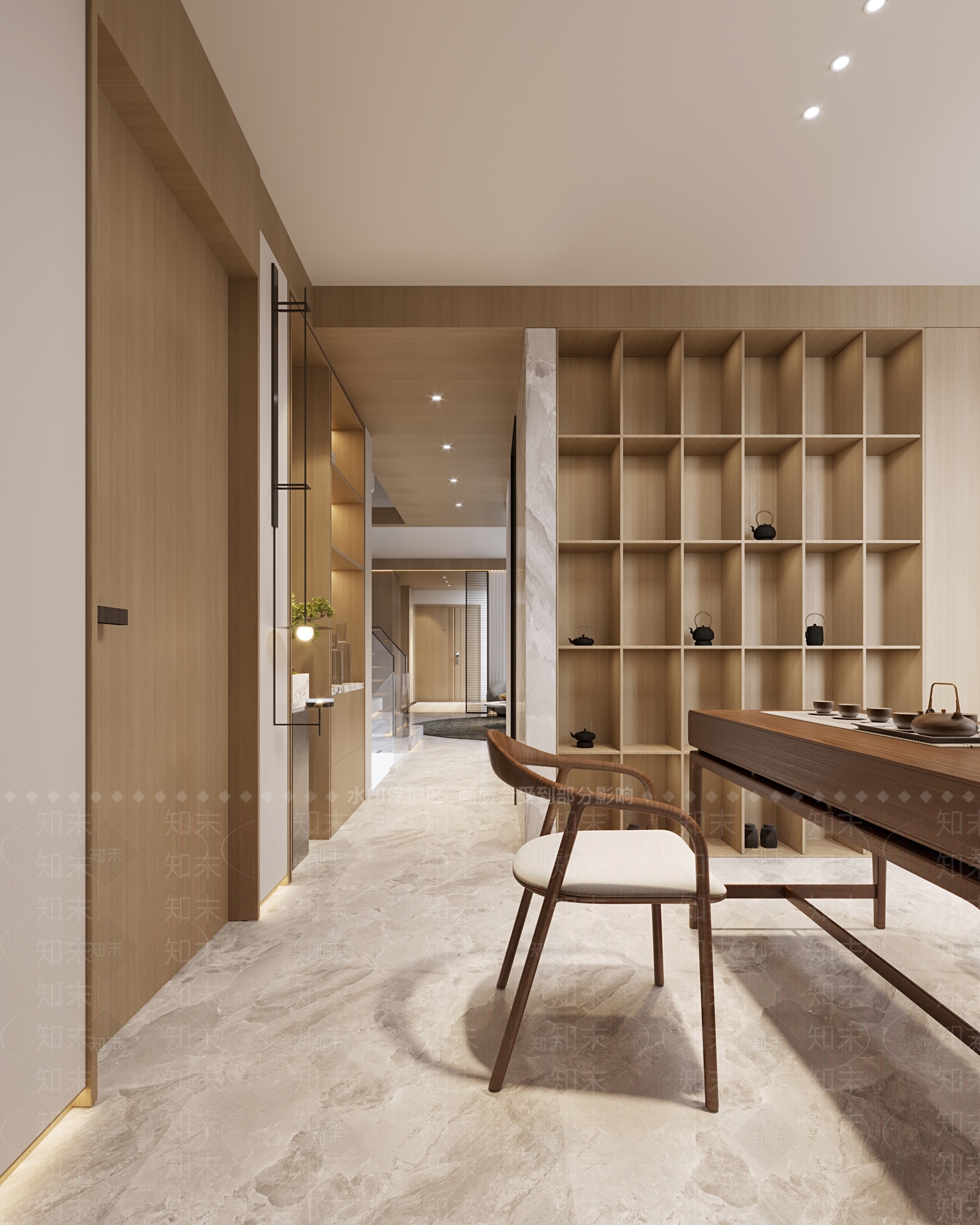 新中式茶桌椅组合3D模型下载【ID:1152253758】