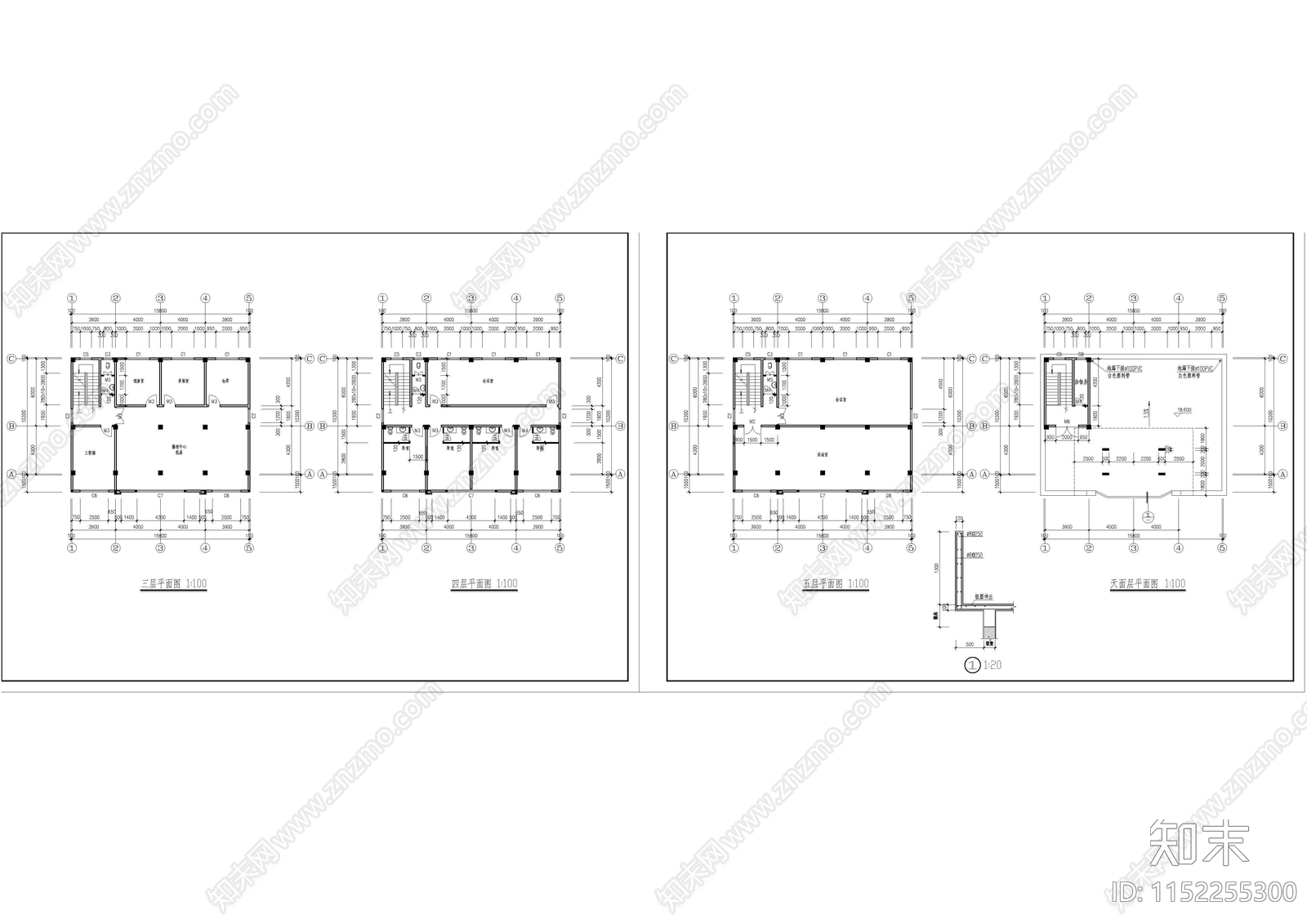 广播电视办公楼建筑cad施工图下载【ID:1152255300】