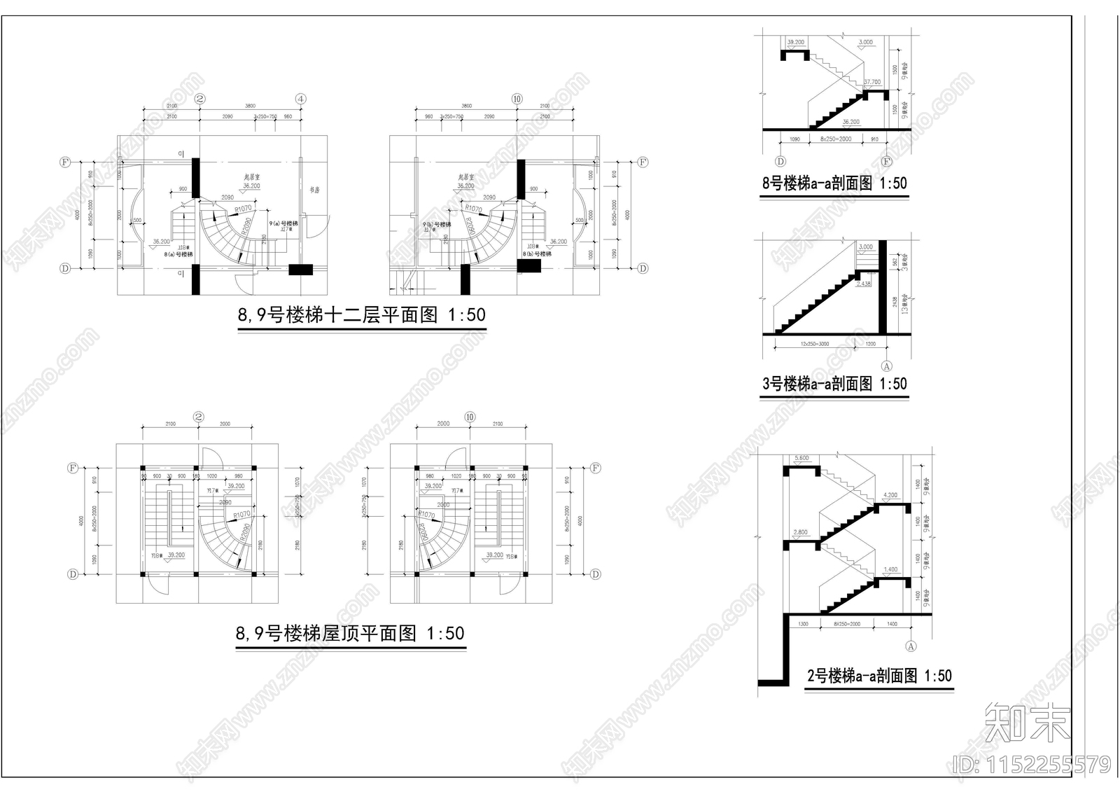 高层住宅建筑cad施工图下载【ID:1152255579】
