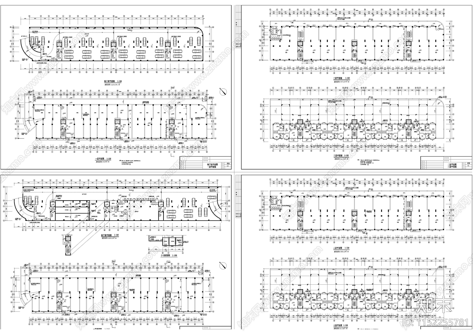 高层商住楼建筑cad施工图下载【ID:1152255781】