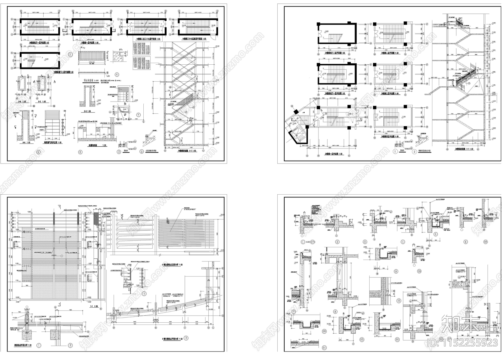 高层公寓建筑cad施工图下载【ID:1152255923】