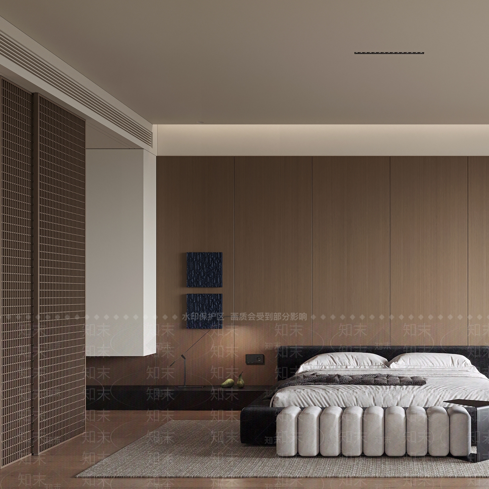 黑色软包双人床双人床3D模型下载【ID:1227372158】