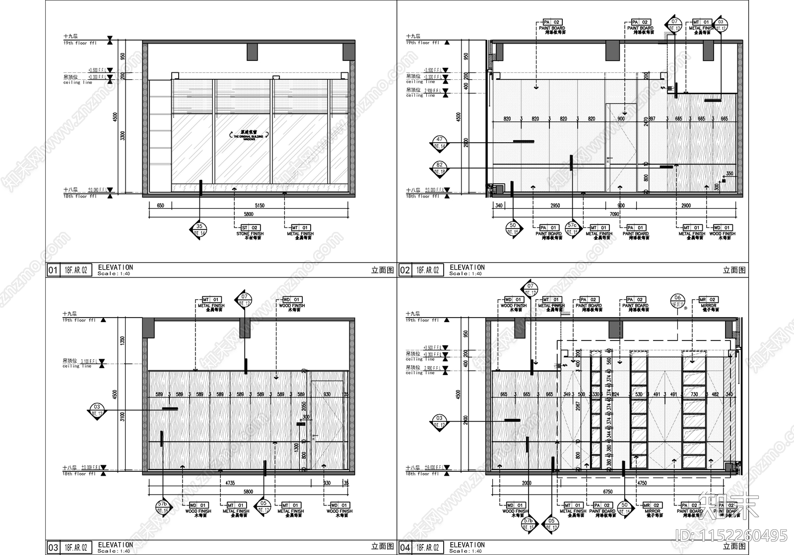 3800㎡办公室室内施工图下载【ID:1152260495】