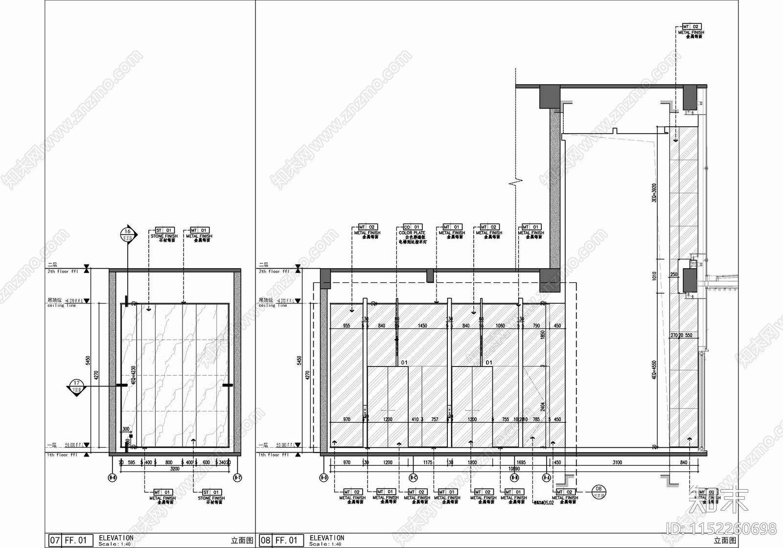 办公楼大堂室内cad施工图下载【ID:1152260698】