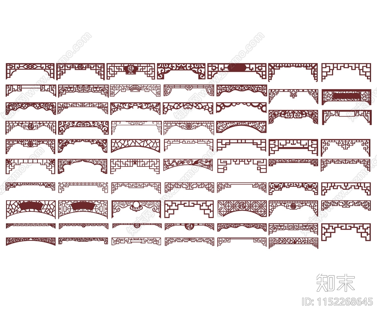 中式边框花纹SU模型下载【ID:1152268645】