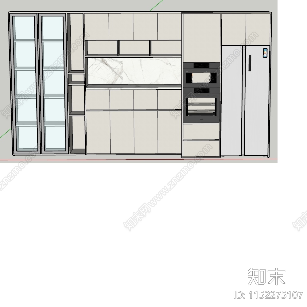 现代餐边柜SU模型下载【ID:1152275107】