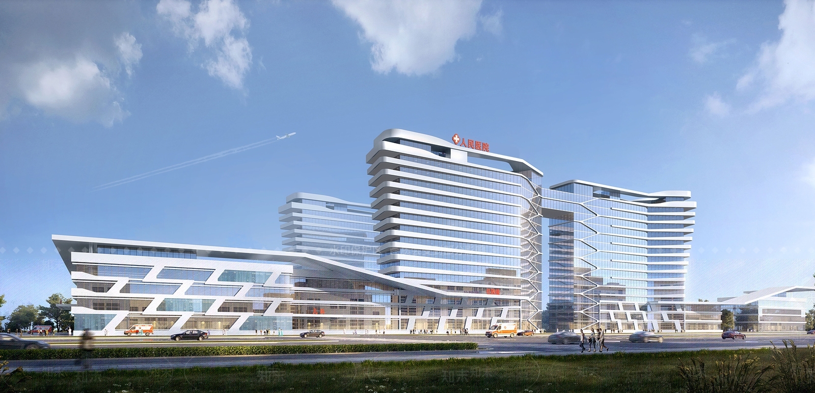 现代综合医院SU模型下载【ID:1152279536】