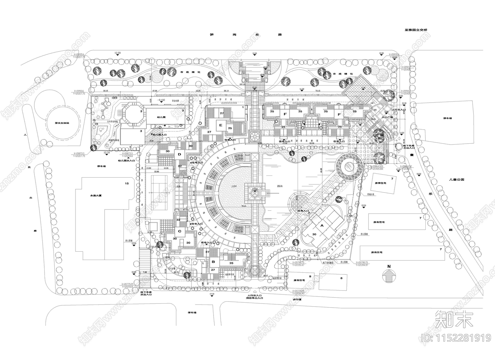 星光名庭小区建筑景观规划施工图下载【ID:1152281919】