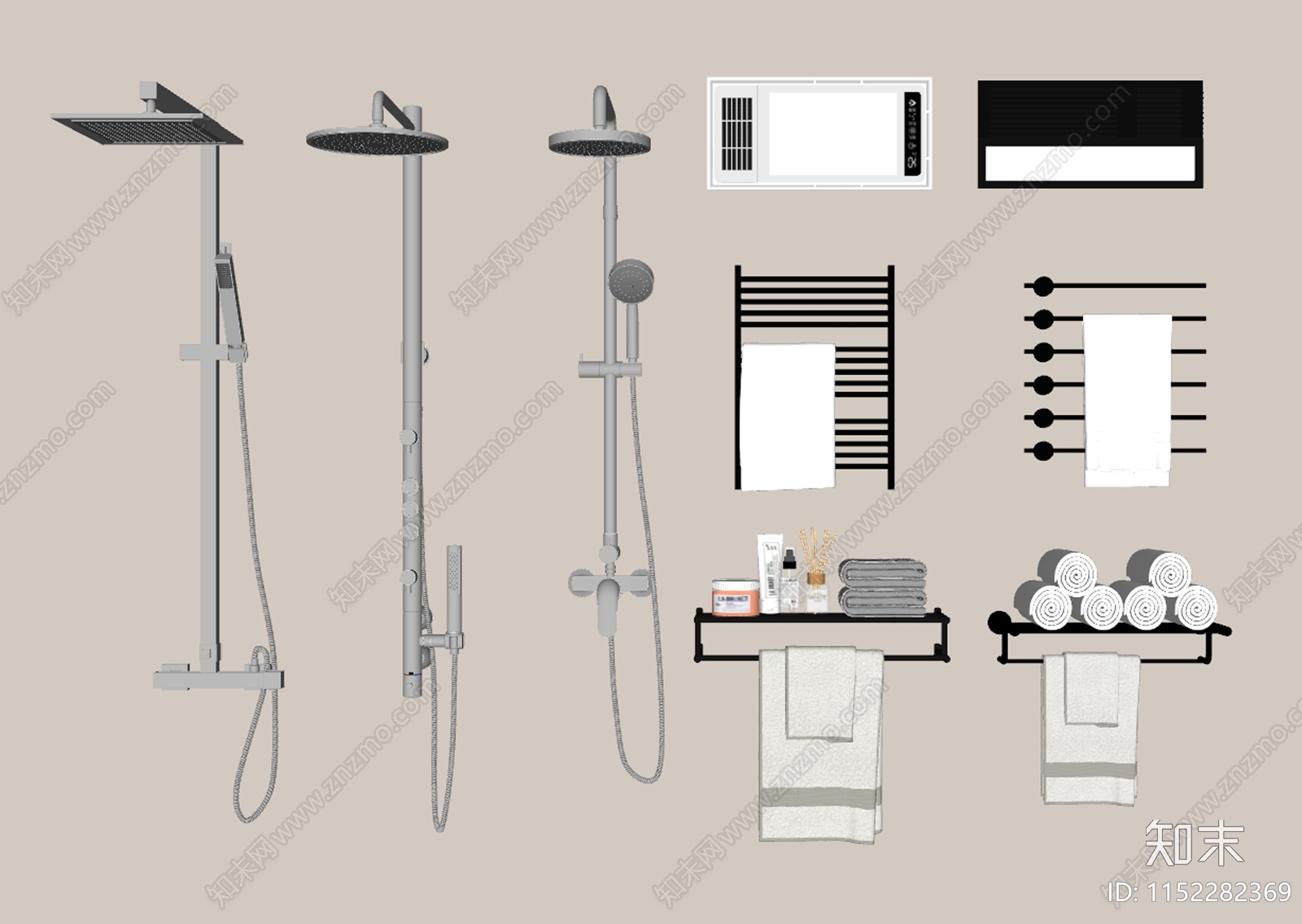 淋浴喷头SU模型下载【ID:1152282369】