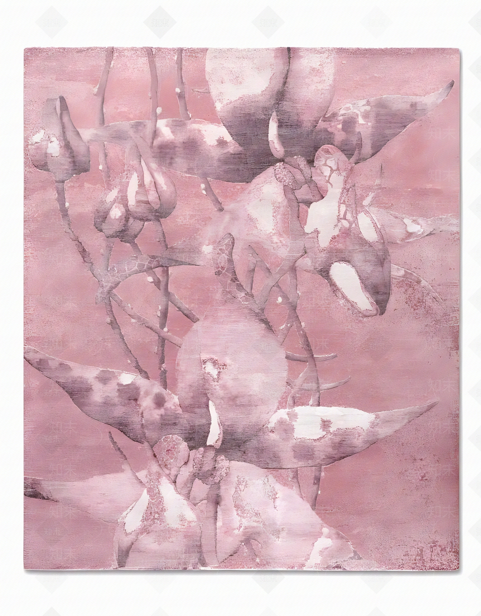 新中式风格粉色花朵图案地毯贴图下载【ID:1152284610】