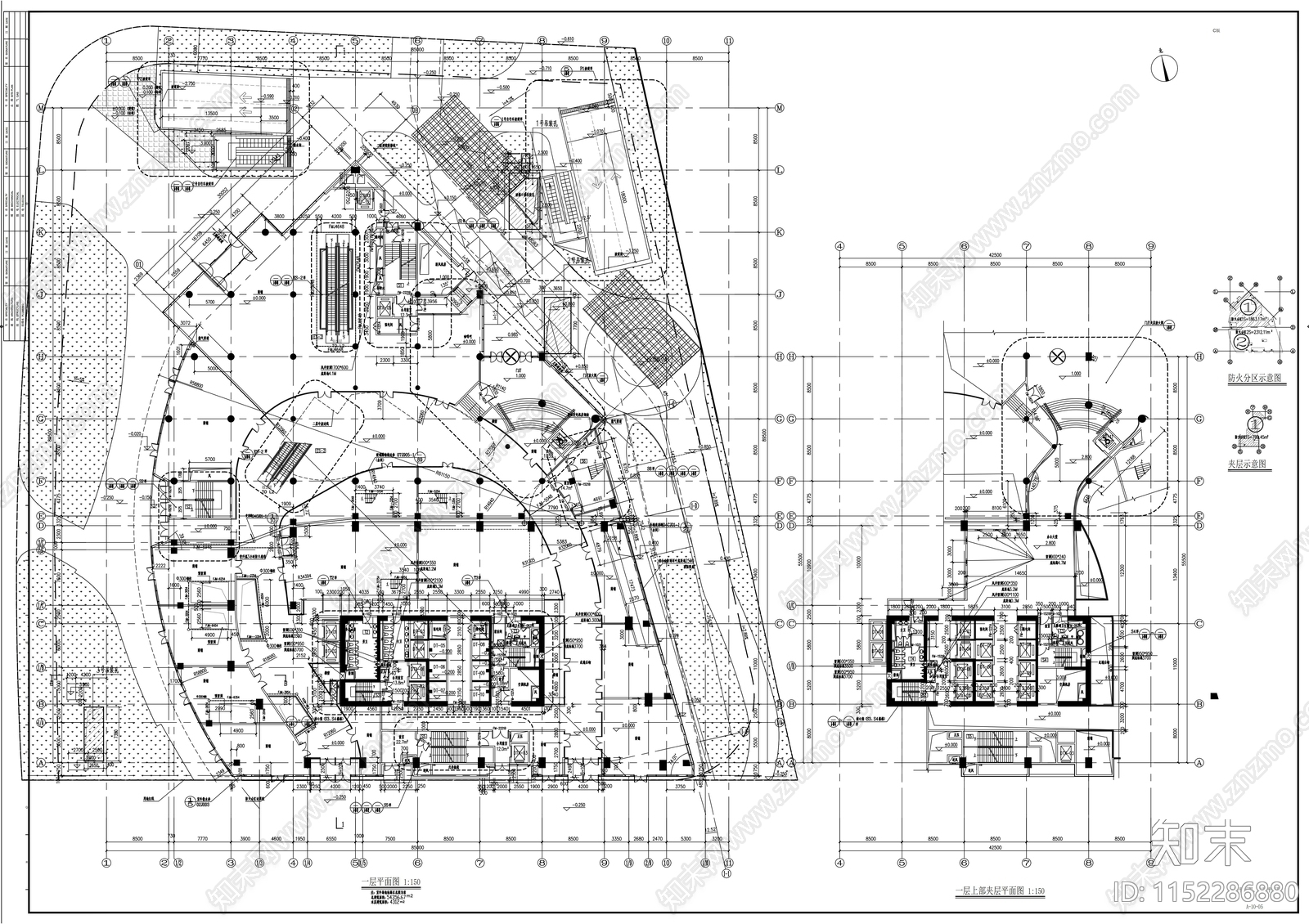 19层现代风格商业及办公楼建筑设cad施工图下载【ID:1152286880】