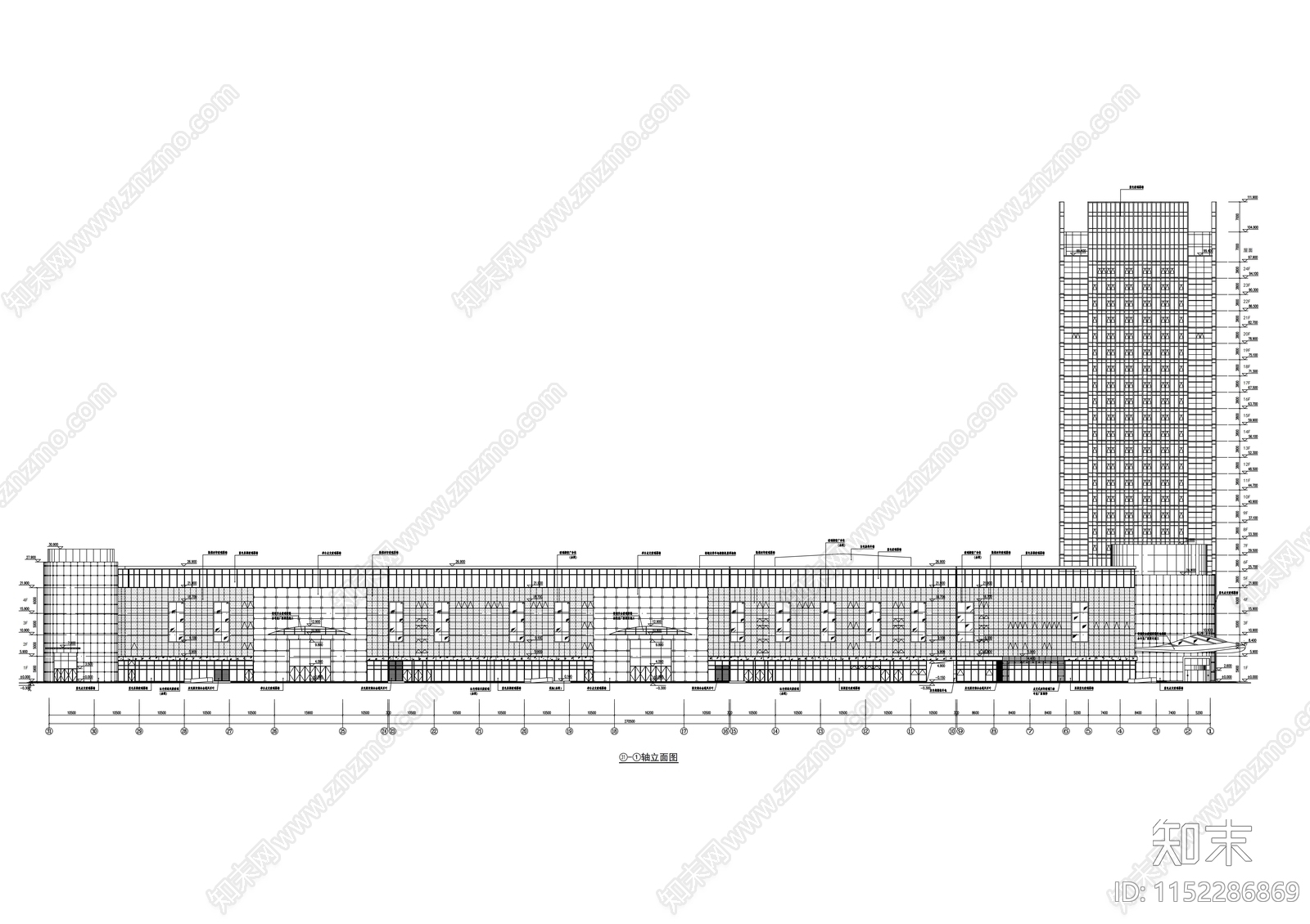 24层大型商业综合体建cad施工图下载【ID:1152286869】