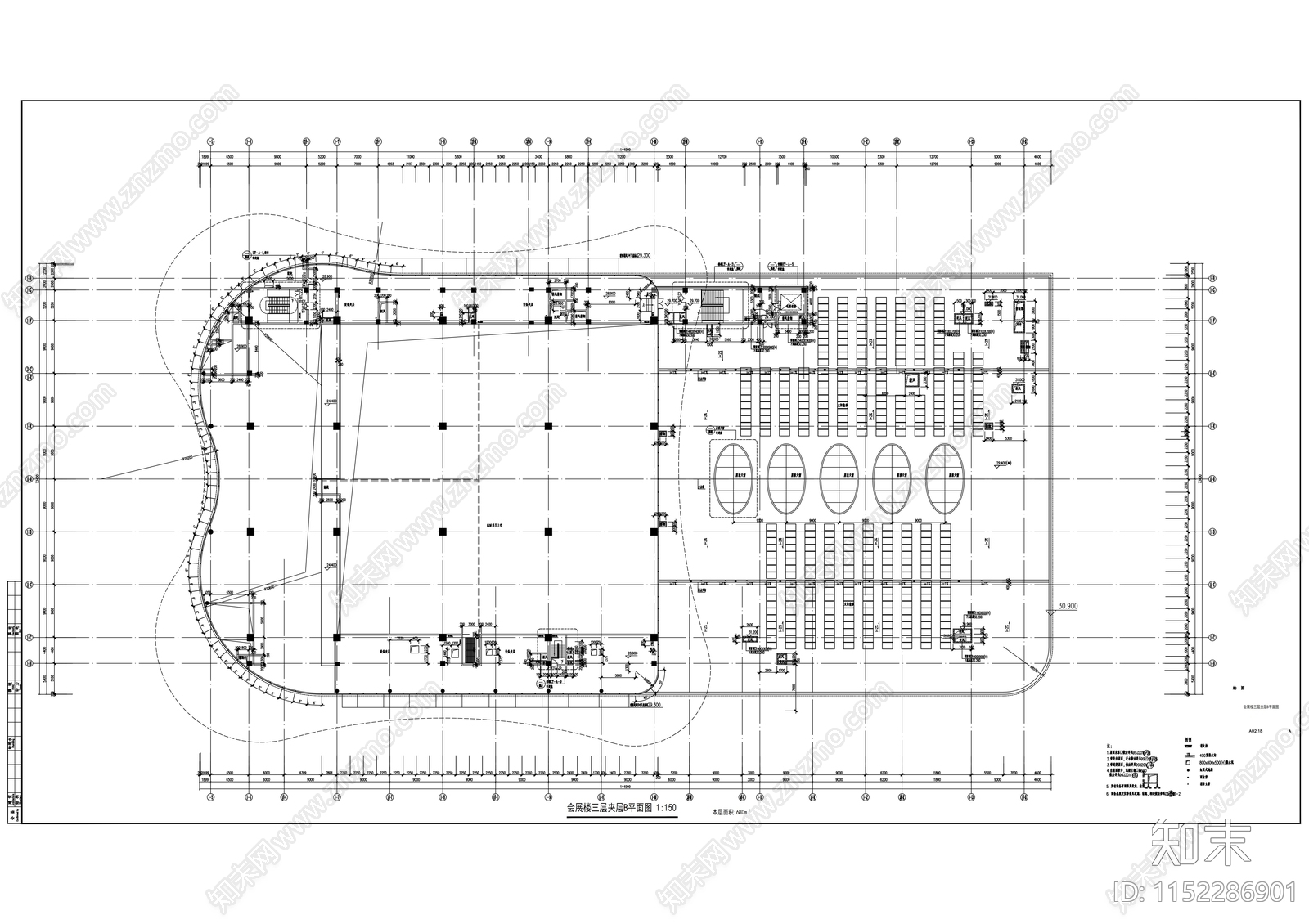 CBD核心地块商业办公综合体建cad施工图下载【ID:1152286901】