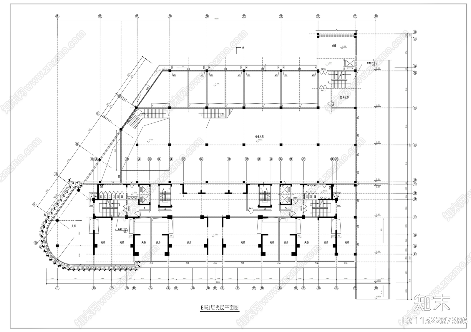 某大型商场幕墙建筑施工图下载【ID:1152287386】