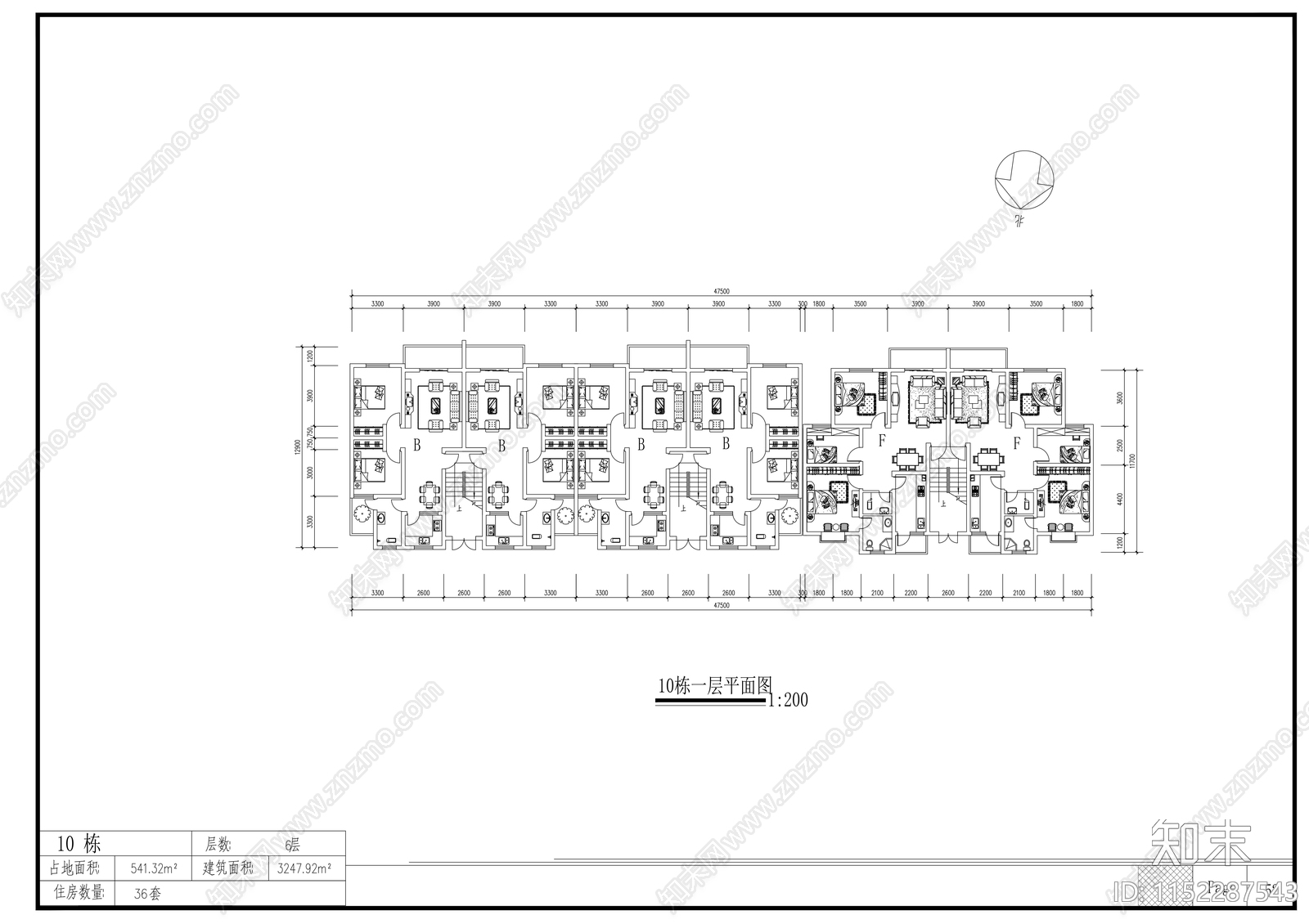 商业仿古街建筑方案设计cad施工图下载【ID:1152287543】