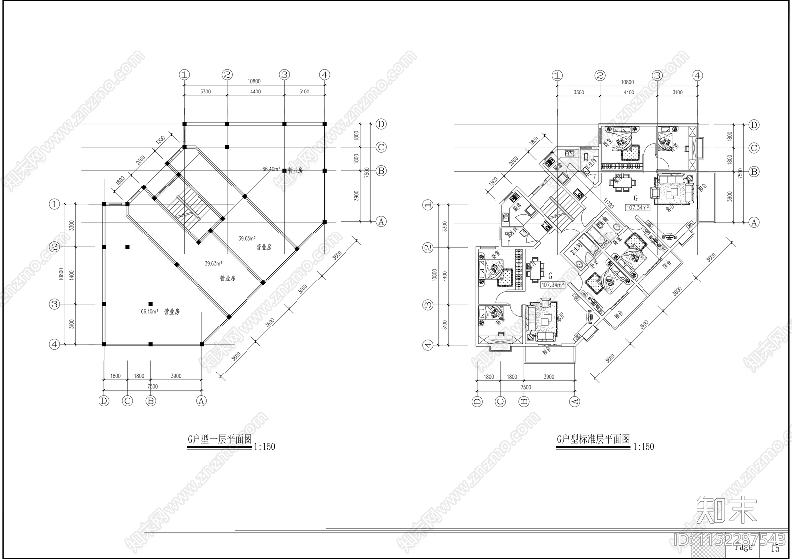 商业仿古街建筑方案设计cad施工图下载【ID:1152287543】