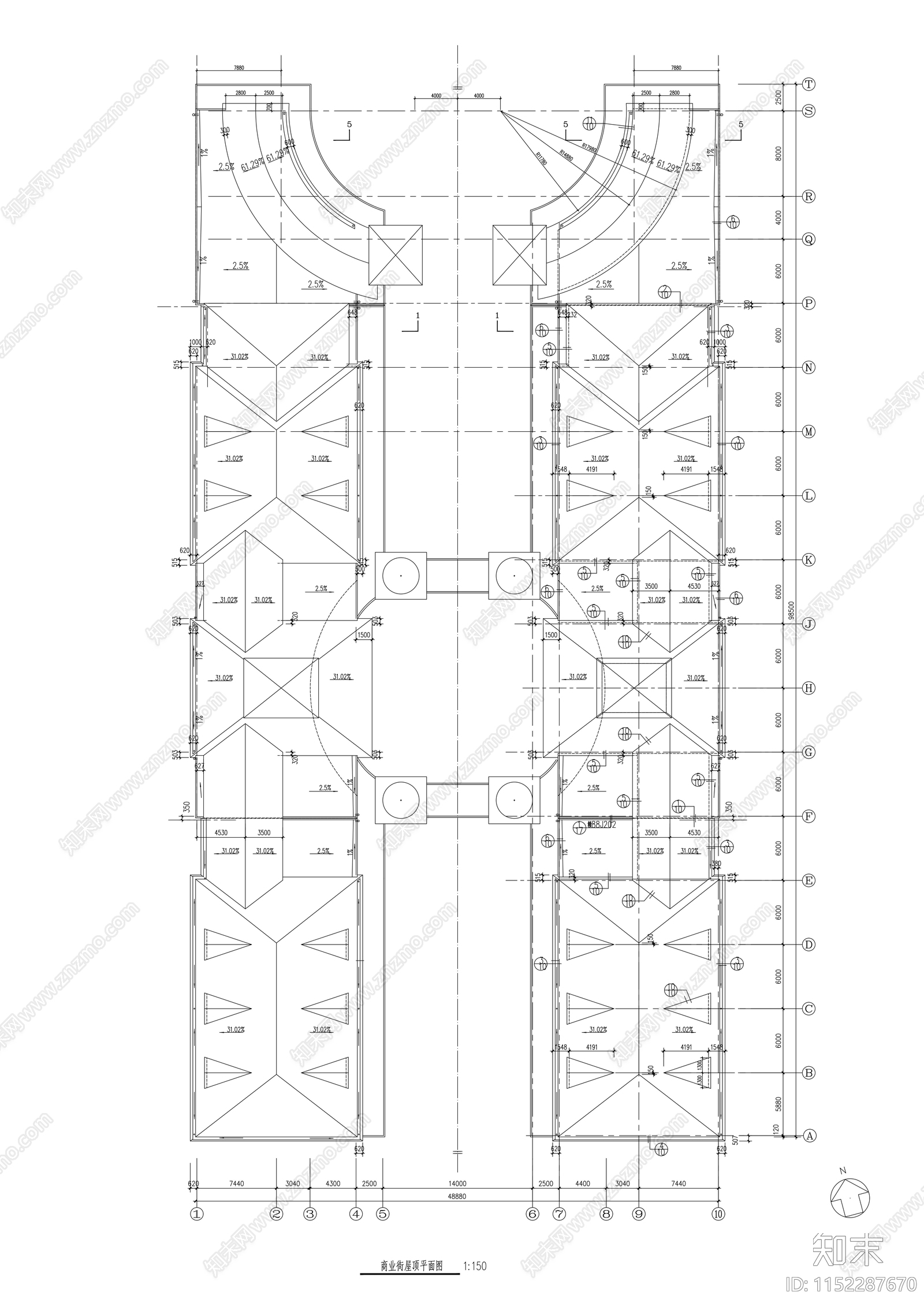 商业街建筑图cad施工图下载【ID:1152287670】