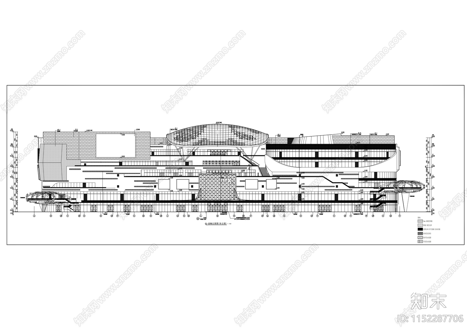 知名商业广场建筑cad施工图下载【ID:1152287706】