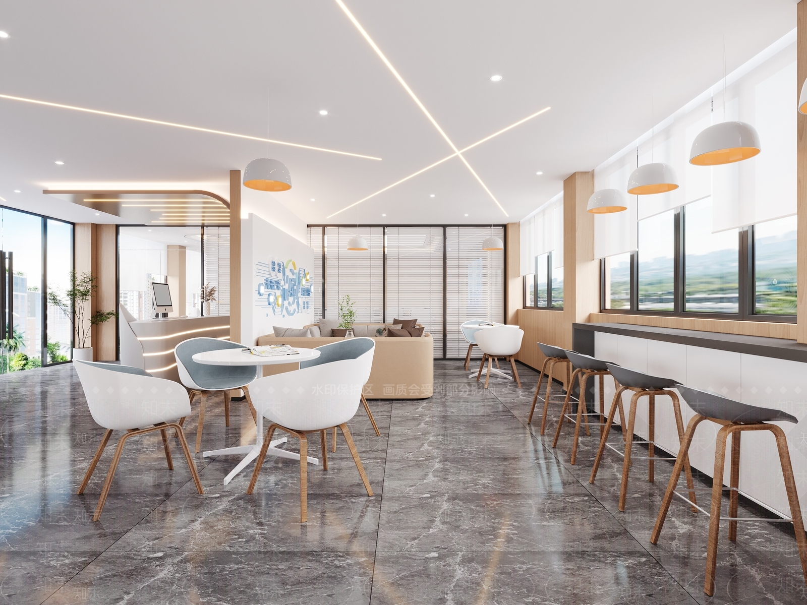 现代办公室前台3D模型下载【ID:1152290755】