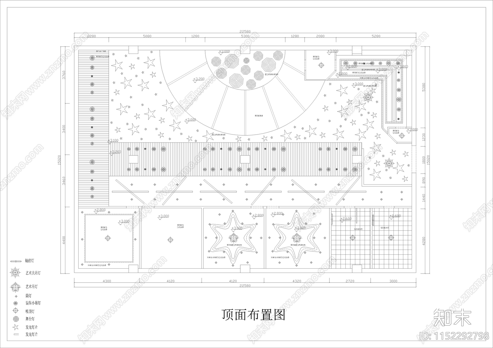 340㎡酒吧cad施工图下载【ID:1152292798】