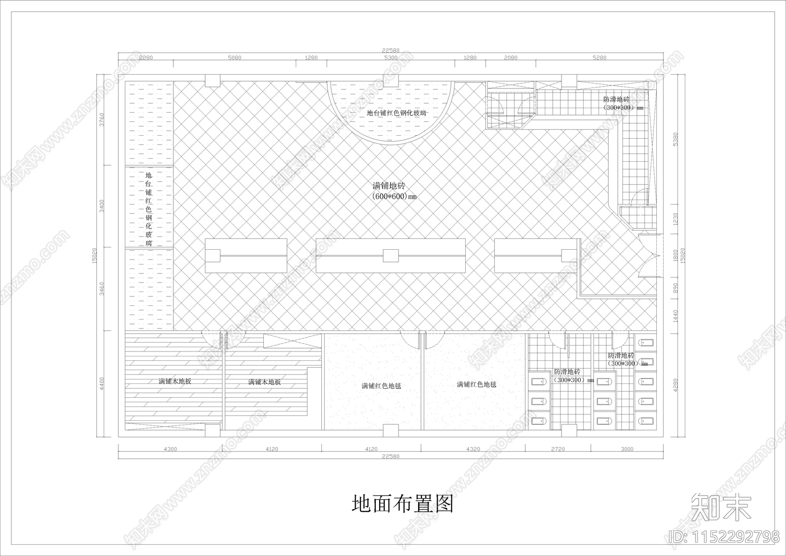 340㎡酒吧cad施工图下载【ID:1152292798】