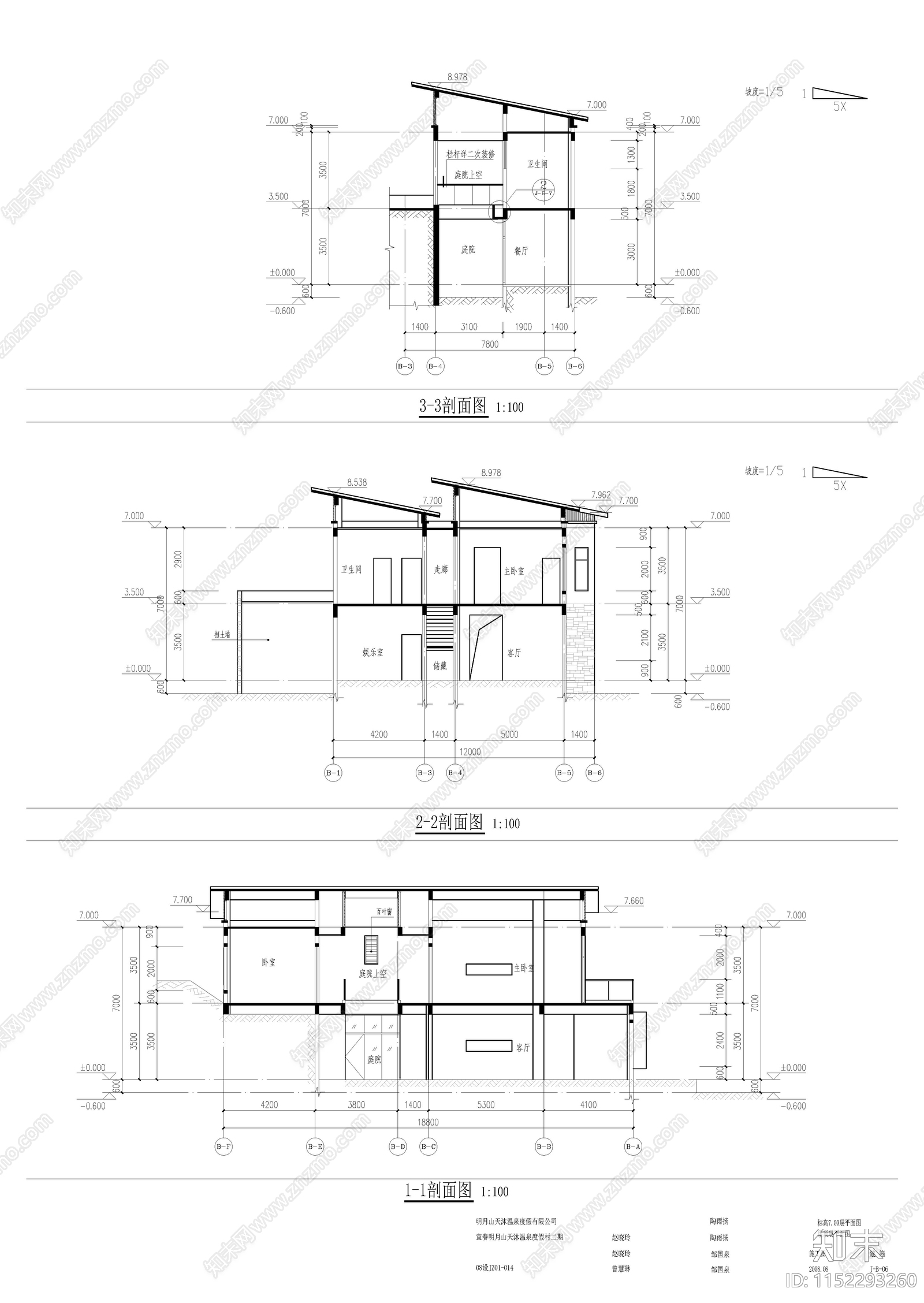 独栋别墅全套cad施工图下载【ID:1152293260】