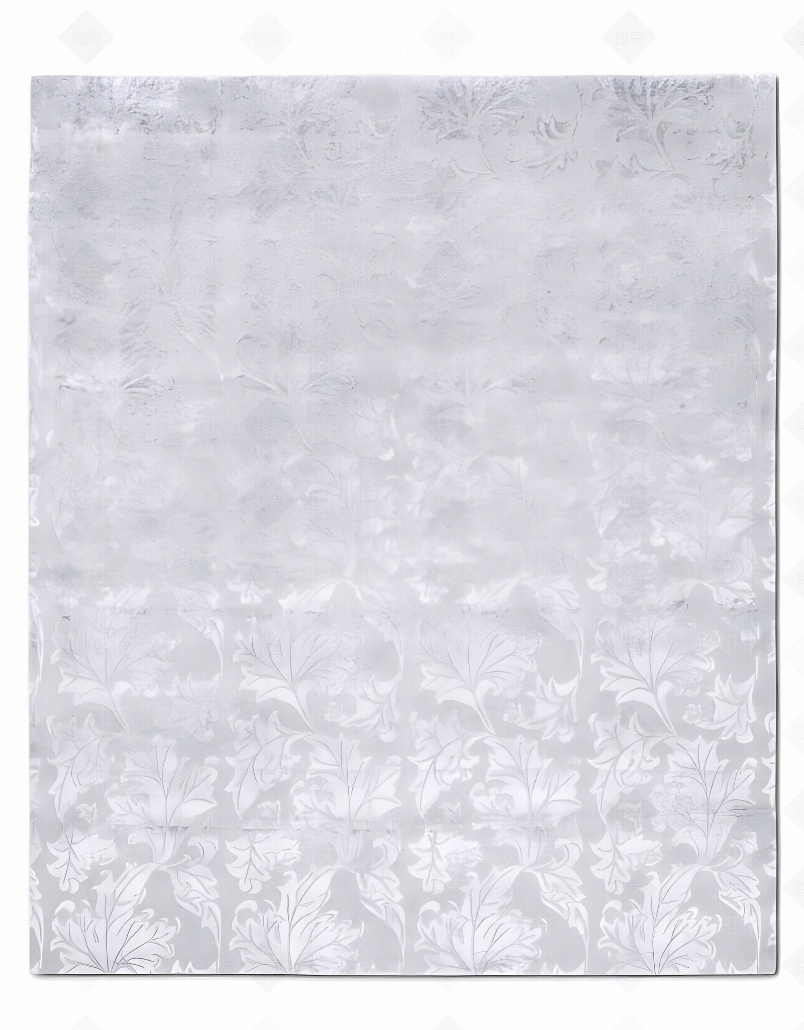 新中式灰白色叶子植物图案地毯贴图下载【ID:1152292879】