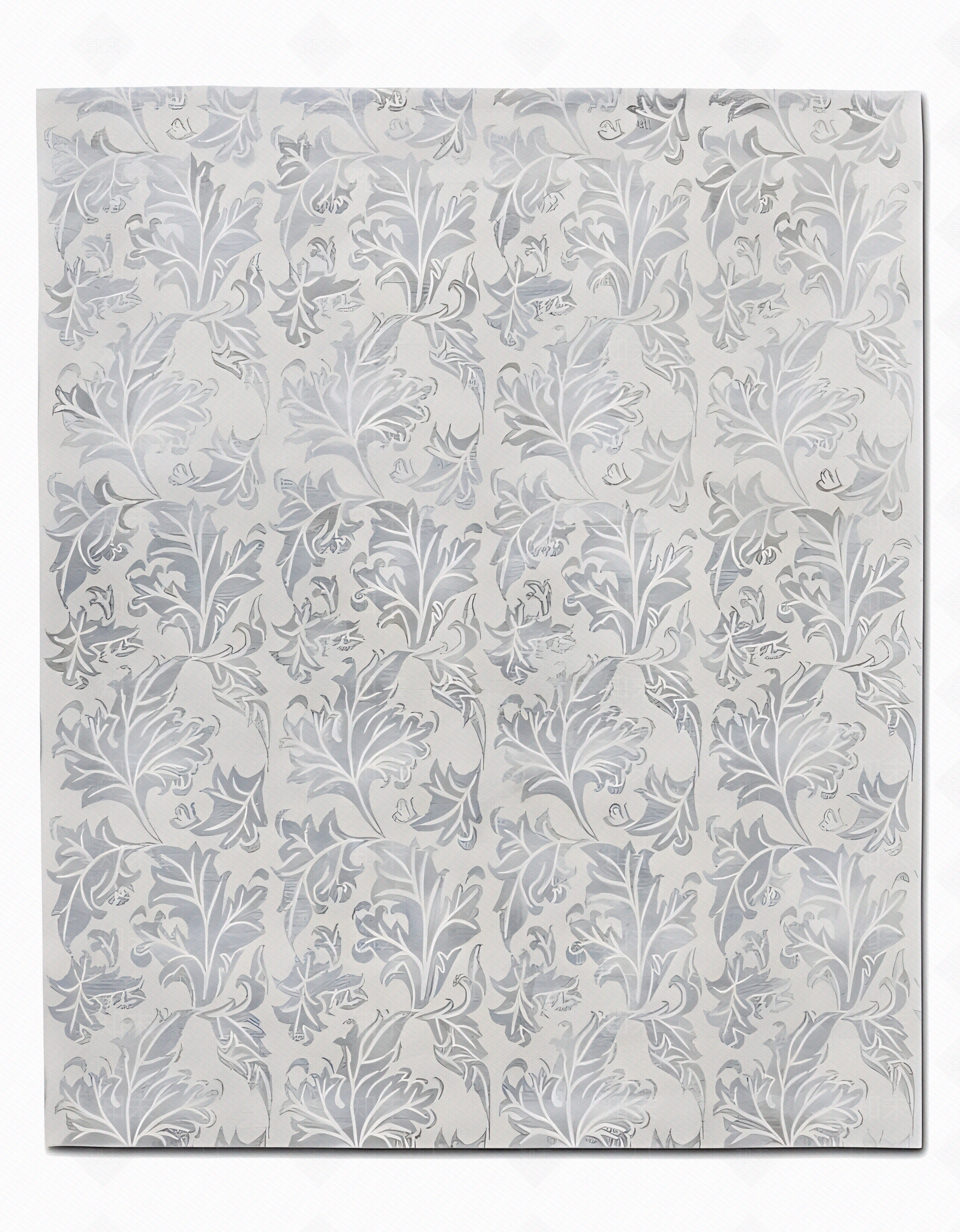 新中式灰蓝色叶子植物图案地毯贴图下载【ID:1152293470】