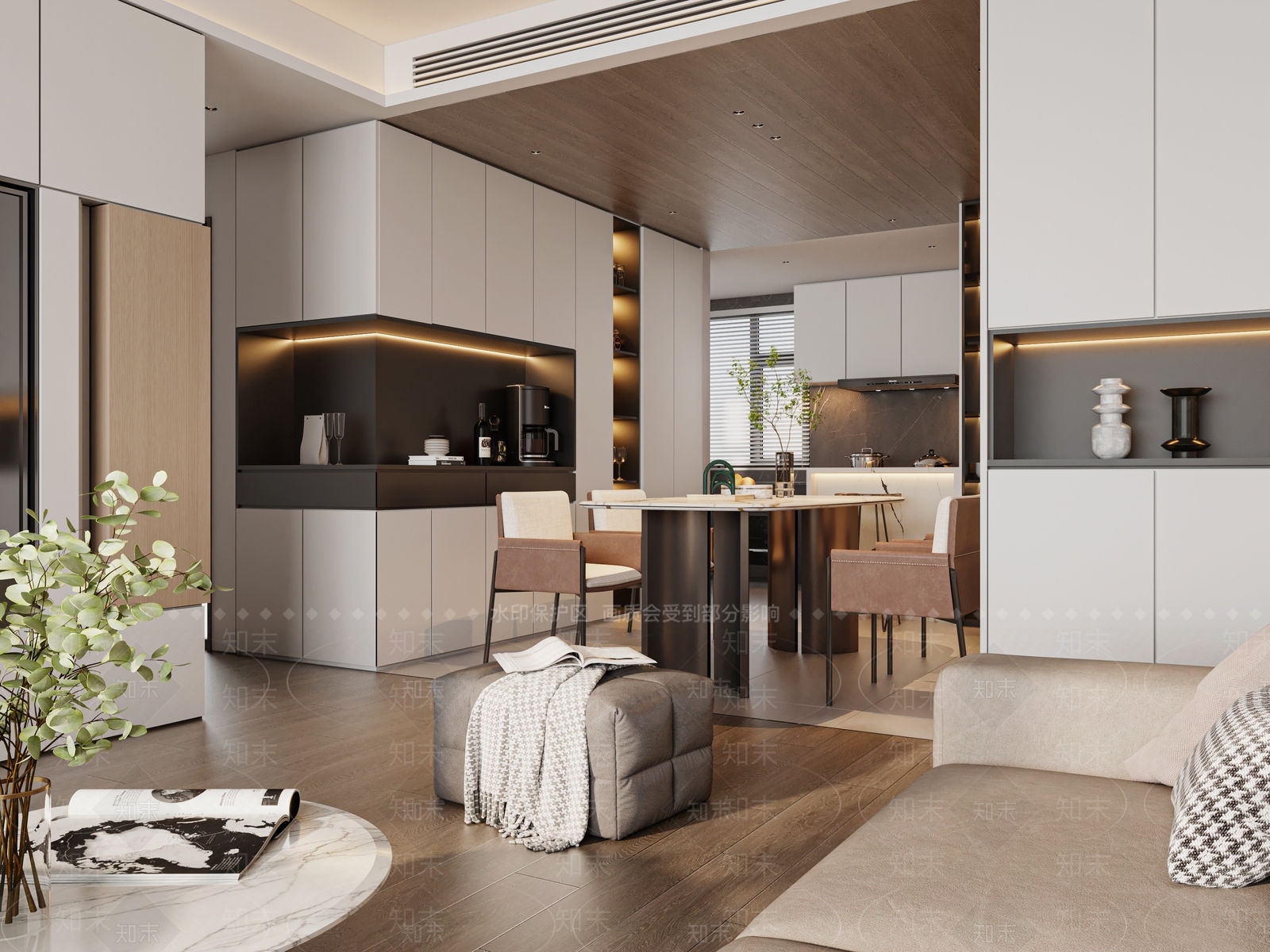 现代风格家居客厅3D模型下载【ID:1152294215】