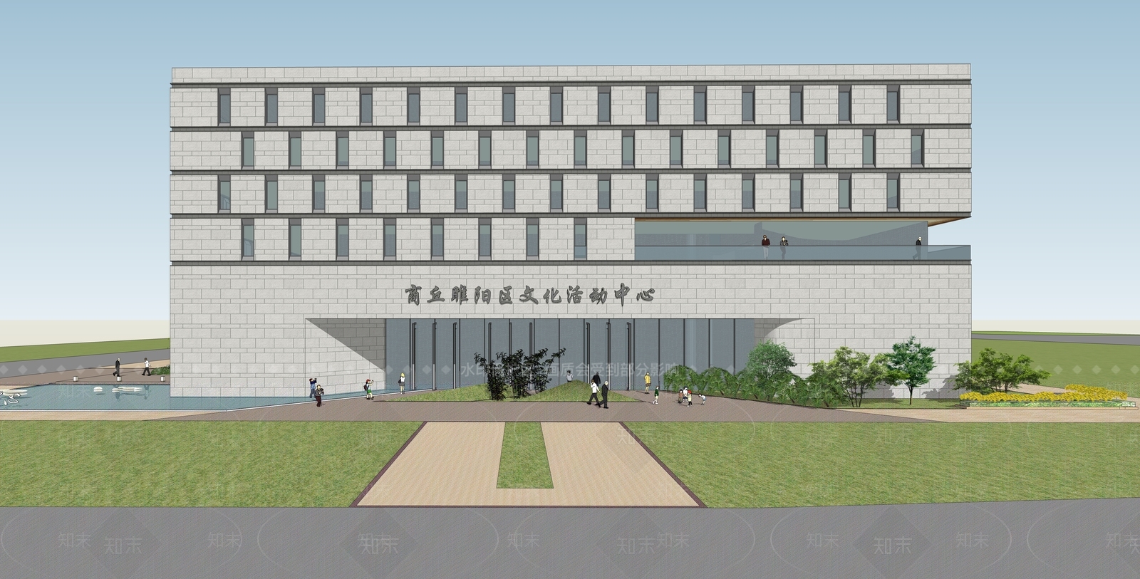 现代文化活动中心SU模型下载【ID:1152293705】