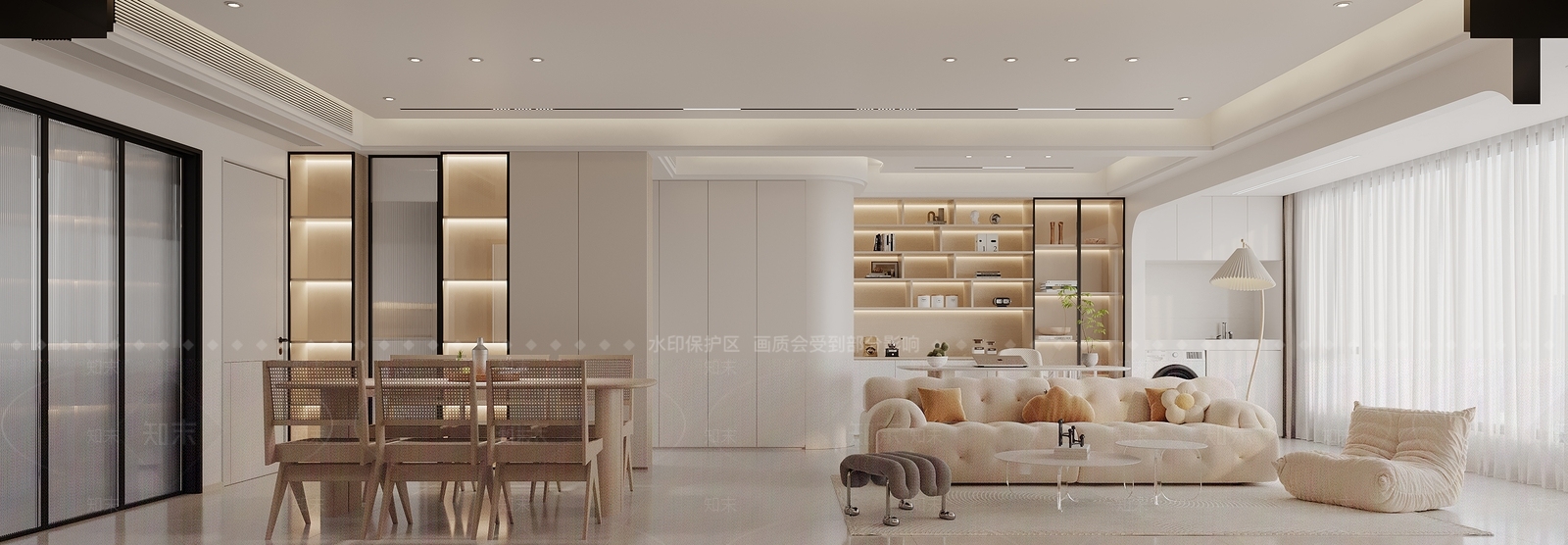 黑色边框玻璃隔断门会议室3D模型下载【ID:1227350633】