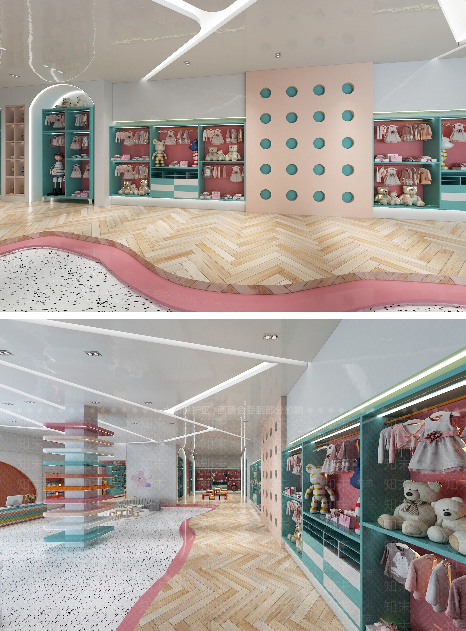 现代儿童服装店3D模型下载【ID:1152297146】